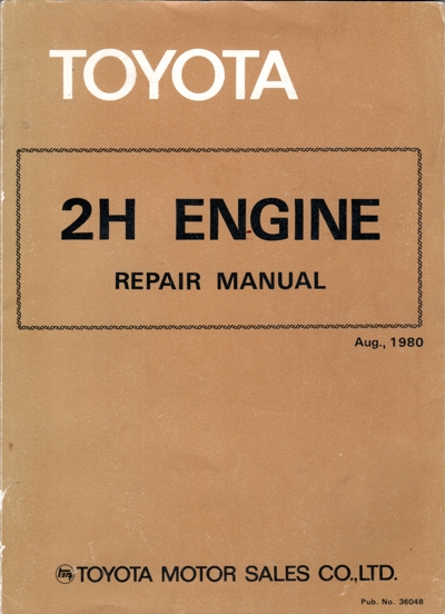 Toyota 2H engine repair manual USED - sagin workshop car manuals,repair